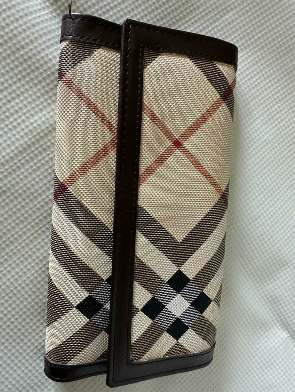 Classic Check Pattern Bifold Sand Beige Long Wallet
